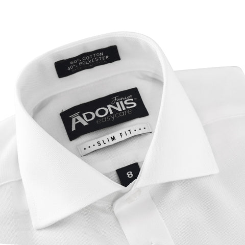 Boys Adonis White on White Short Sleeve Shirt