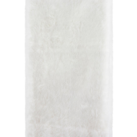 Mens Cirulli White Shabbos Scarf With Fur #1