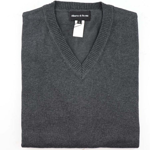 Mens Armani Grey V-Neck Pullover