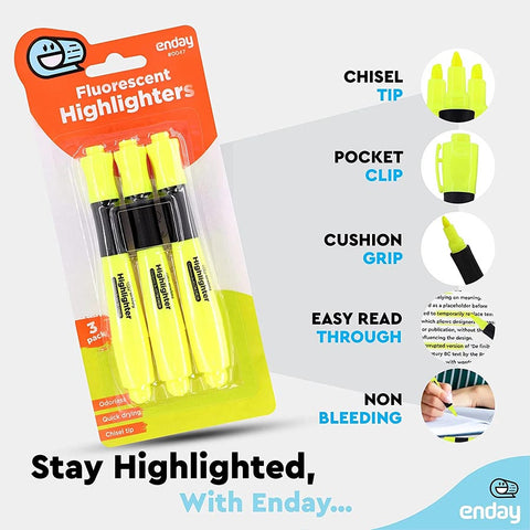 Thick Yellow Highlighters- 3 Pk.
