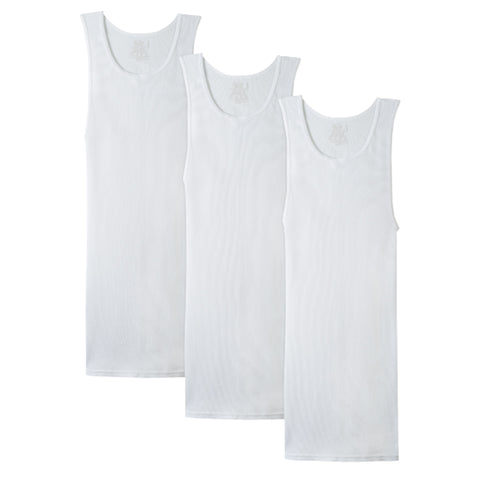 Mens Fruit of The Loom Sleeveless Ribbed Undershirts - 3 Pk.