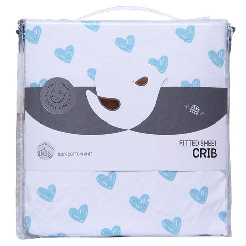 Printed Regular Crib Sheets Hearts