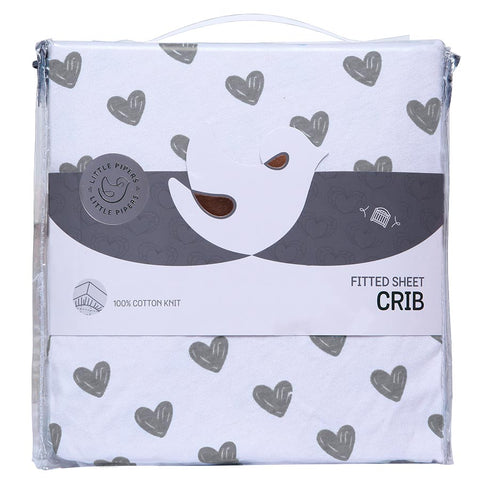 Printed Regular Crib Sheets Hearts