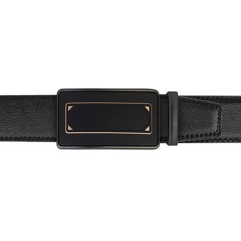 Mens Lucci 62" Black Leather Track Belt #11