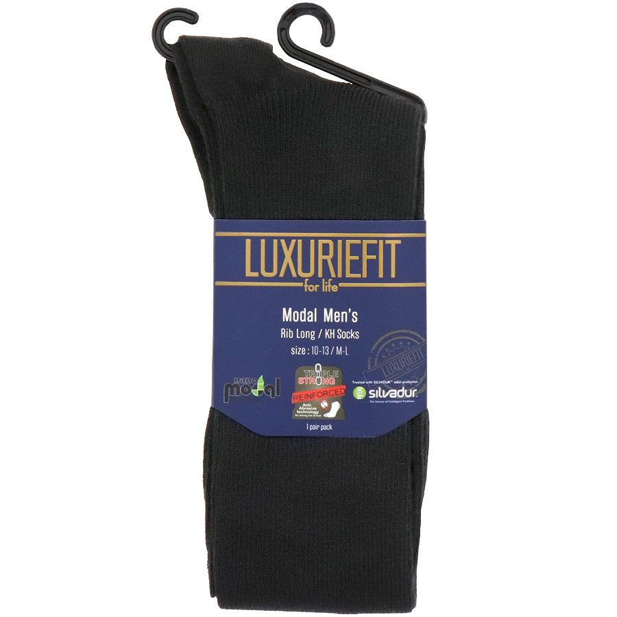 extra long mens dress socks Loose Fit Stays Up Mid-Calf Dress Socks Black / Medium