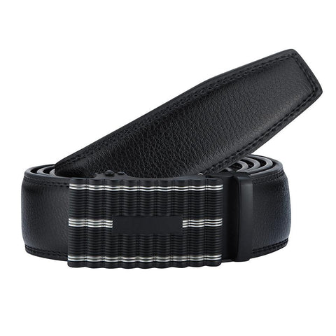 Mens Revonah 56" Black Leather Track Belt #RT26