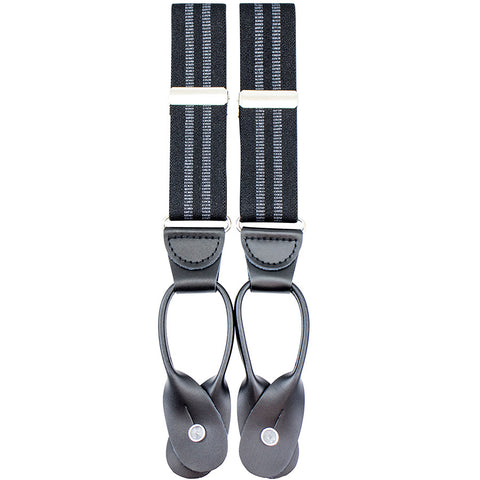 Mens Valentini Suspenders with Buttons #8 Black