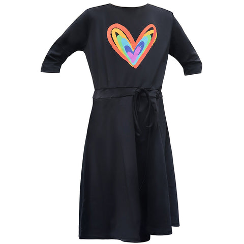 Girls Child Play Black Heart Swim Dress