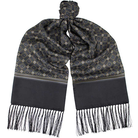Mens Lucci 100% Silk & Faux Fur Scarf #48