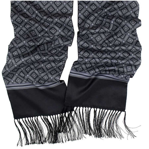 Mens Lucci 100% Silk & Faux Fur Scarf #47