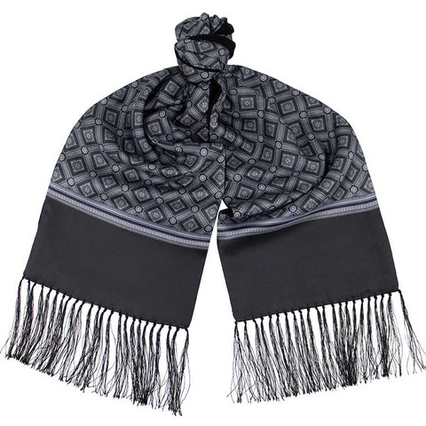 Mens Lucci 100% Silk & Faux Fur Scarf #47