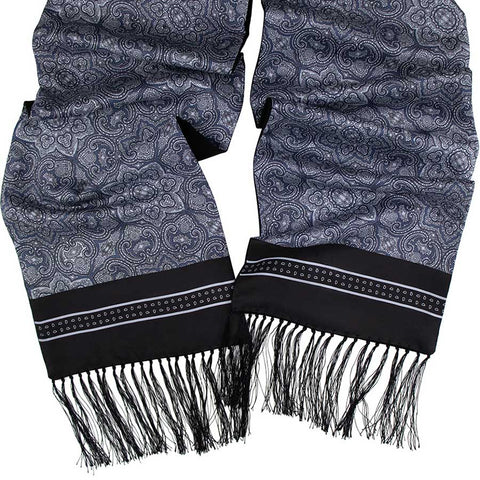 Mens Lucci 100% Silk & Faux Fur Scarf #44