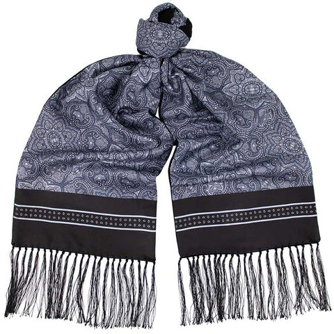 Mens Lucci 100% Silk & Faux Fur Scarf #44
