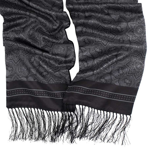 Mens Lucci 100% Silk & Faux Fur Scarf #43