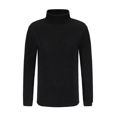 Ladies LandsKid Fine Modal Ribbed Black Turtleneck