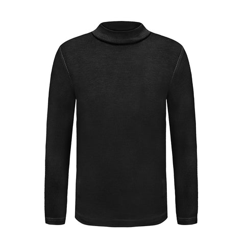 Ladies LandsKid Fine Modal Ribbed Black Turtleneck