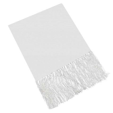 Mens Arosa White Silk Fringe Scarf #4