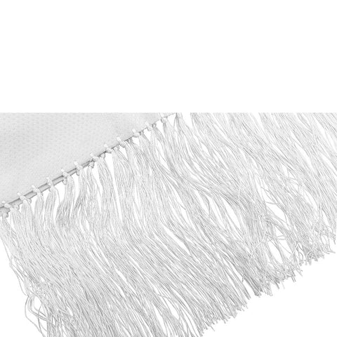 Mens Arosa White Silk Fringe Scarf #4