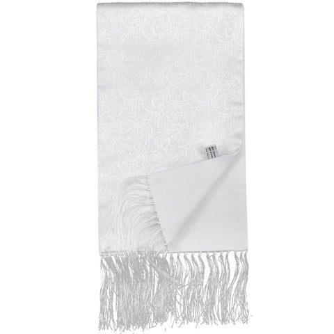 Mens Lucci White Silk Fringe Scarf #3