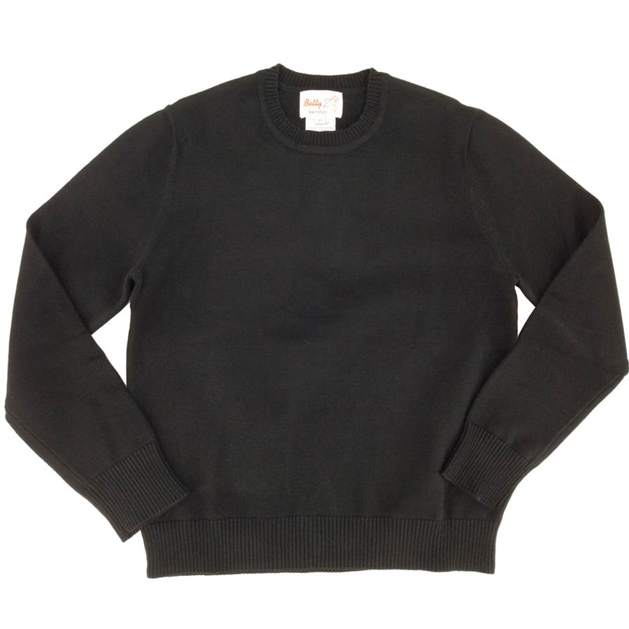 Fitted Crewneck Sweater- Black