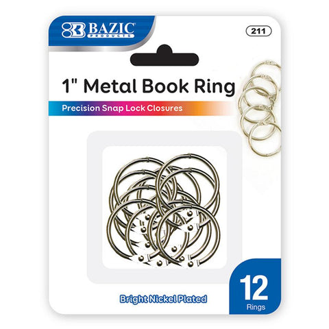 Metal Book Rings 1 - 12 Pack Bookmarks/rings