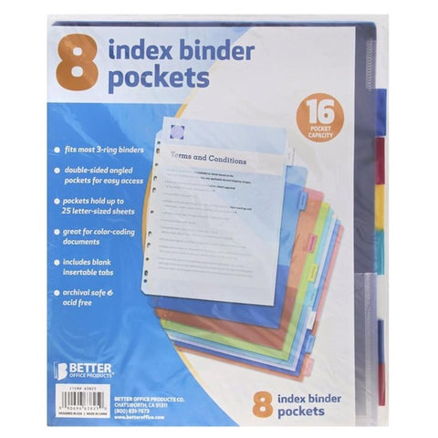 Dividers - 8 Pk. With Pockets Organizers