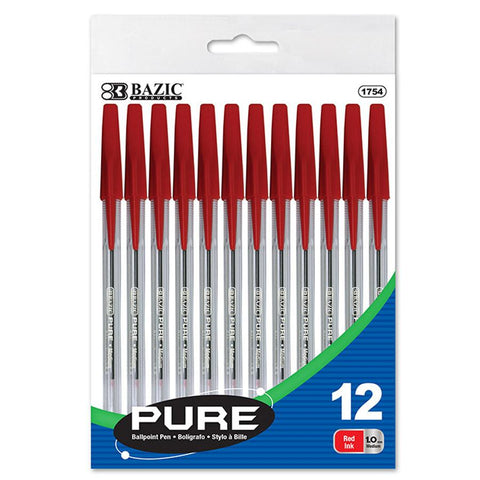 Bazic Pens 12 Pk. Red