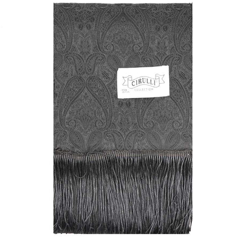 Mens Cirulli Black Shabbos Scarf With Fur #2