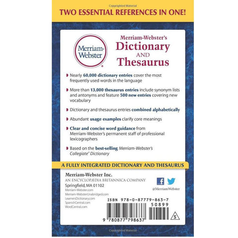 Merriam-Websters Dictionary / Thesaurus Dictionary/thesaurus