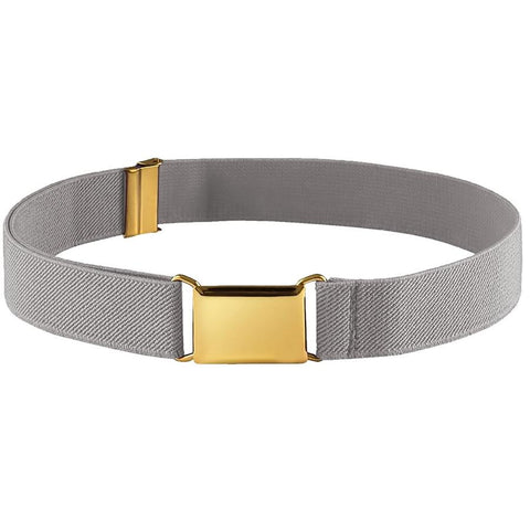 Kids Elastic Rubber Clip Belt Grey Boys Belts