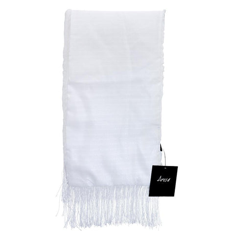 Mens Shabbos Scarf With Fur White / Dots Winter Items