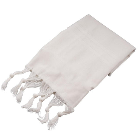 Keter Wool White & White Thick Tzitzis With Fringes