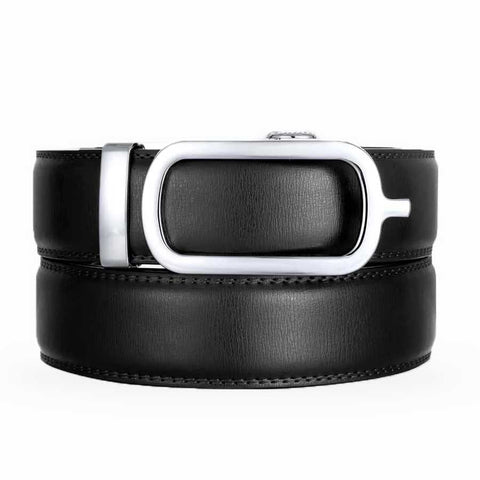 Mens Marino 56" Black Leather Track Belt #149