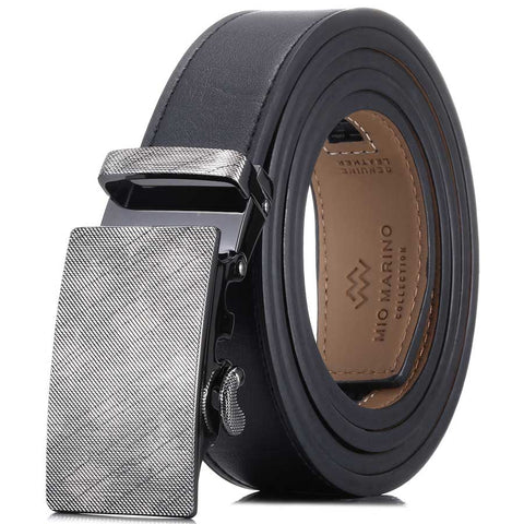 Mens Marino 56" Black Leather Track Belt #196