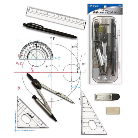 Mathematic Tool Set - 9 Pcs.