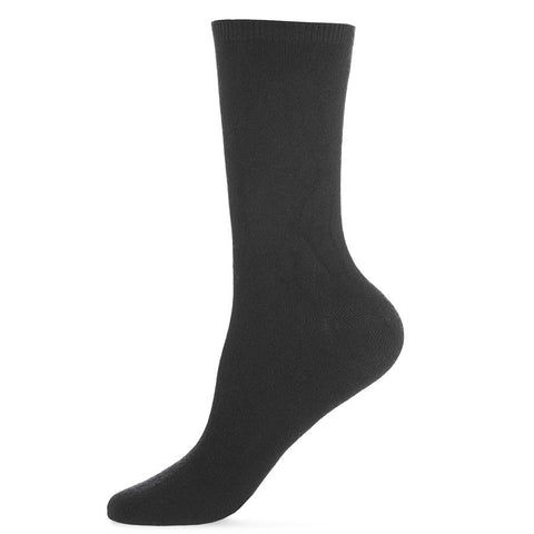 Ladies MeMoi Black Crew Socks - 2 Pk.