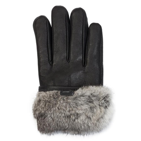 Mens Leather & Rabbit Fur Gloves Winter Items