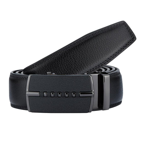 Mens Revonah 44" Black Leather Track Belt #RT2
