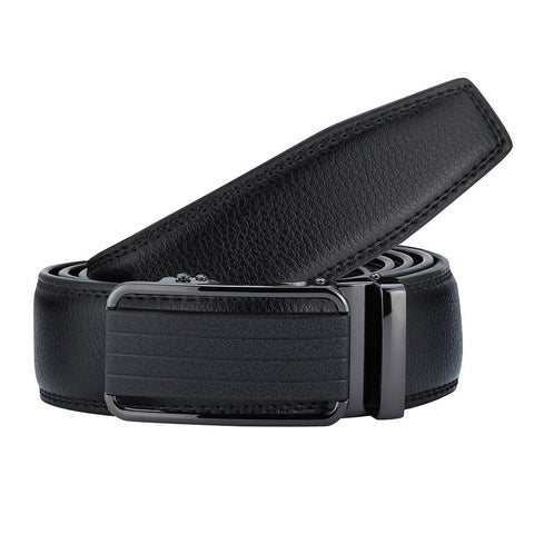 Mens Revonah 44" Black Leather Track Belt #RT5