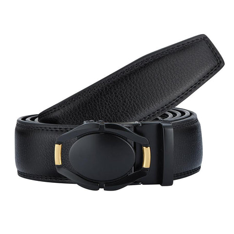 Mens Revonah 44" Black Leather Track Belt #RT8