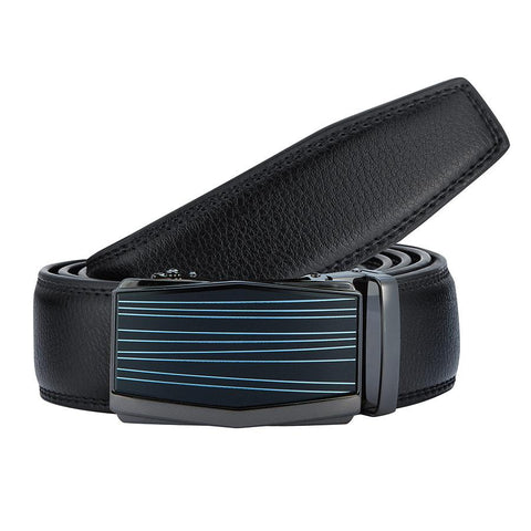 Mens Revonah 44" Black Leather Track Belt #RT10