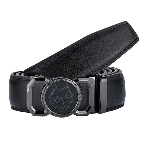 Mens Revonah 44" Black Leather Track Belt #RT14
