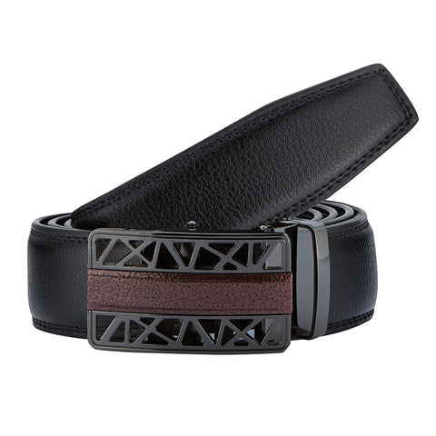 Mens Revonah 44" Black Leather Track Belt #RT18