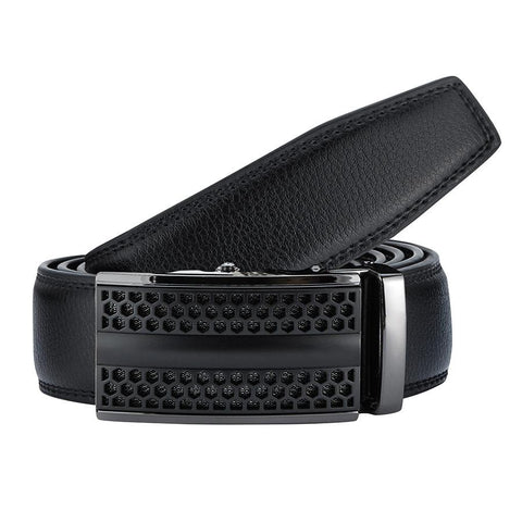 Mens Revonah 44" Black Leather Track Belt #RT24