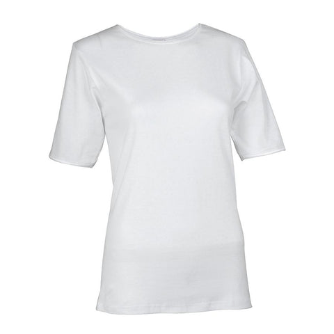 Ladies Rosette Short Sleeve Undershirts White / S