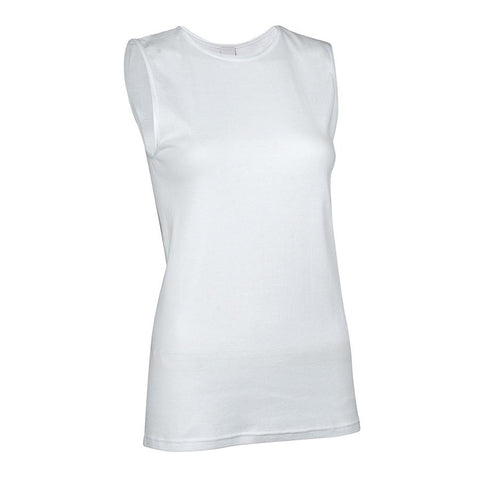Ladies Rosette Sleeveless Undershirts White / S