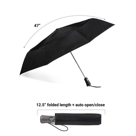 Mens Totes Black Folding Umbrella (- Auto Open) Umbrellas