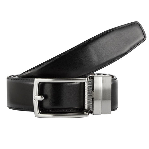 Mens Valentini 44" Black Leather Track Belt #514