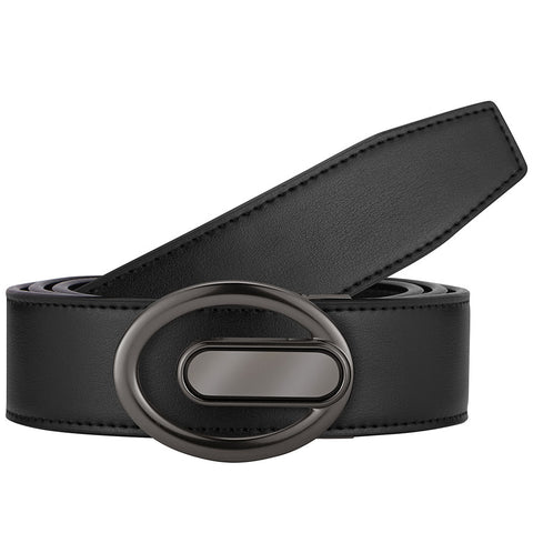 Mens Revonah 44" Black Leather Track Belt #RT54