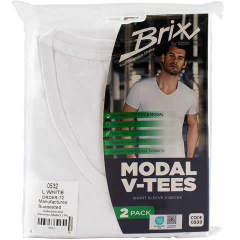 Mens Brix V-Neck Modal Undershirts 2 Pk.